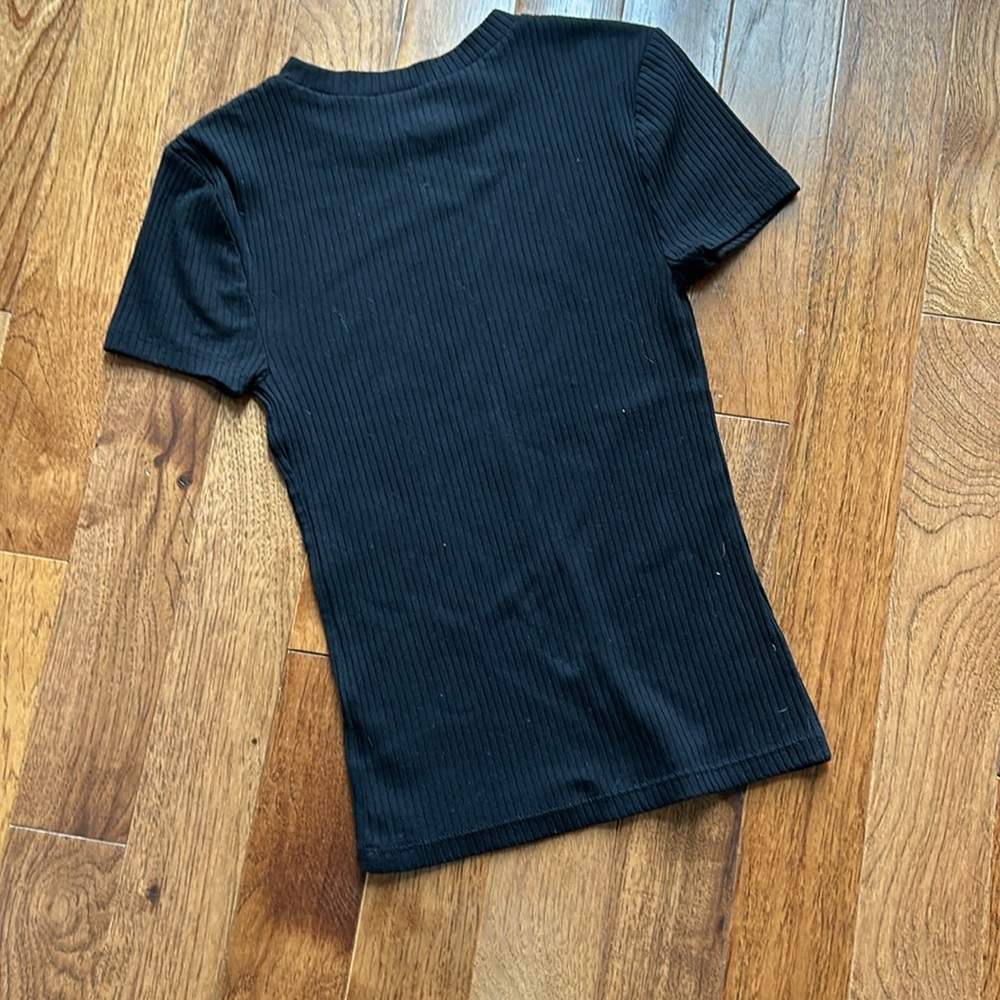Black Ribbed Tee - Picture 2 of 2